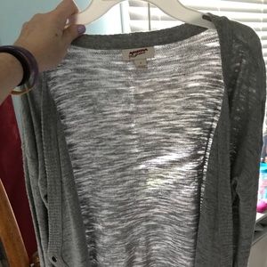 Gray button up sweater